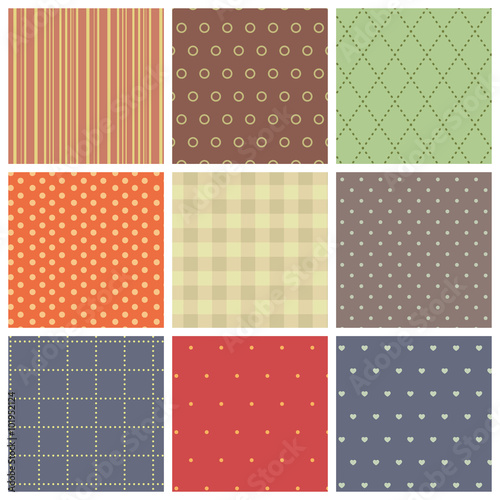 Set of vector seamless backgrounds.