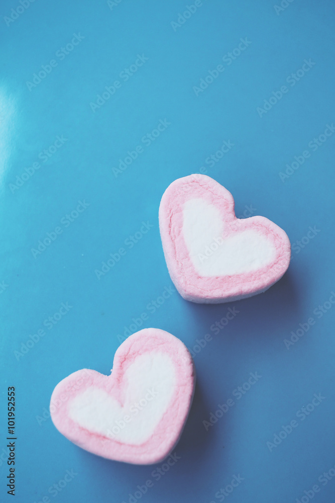Heart of pink marshmallows Heart of pink marshmallows