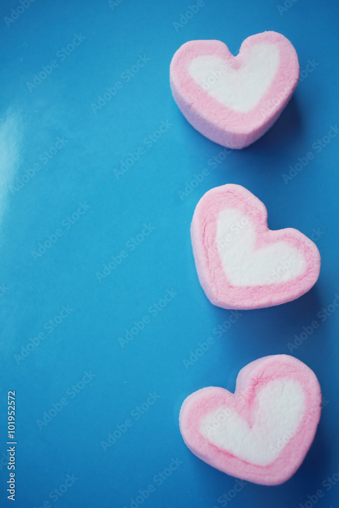 Heart of pink marshmallows Heart of pink marshmallows