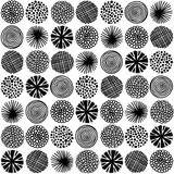 Abstract seamless pattern with hand drawn doodle circles