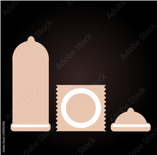 Vector Set of Condom Icons. Types of Condoms.