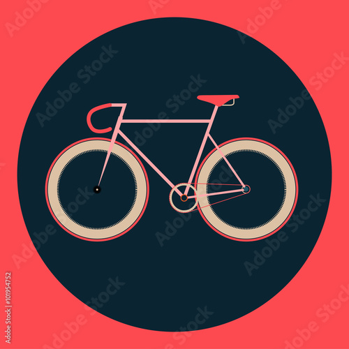 vector illustration fixed gear bicycle illustration (fixie)
