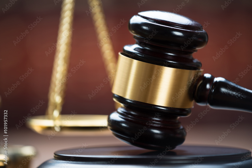 Wooden Mallet In Courtroom Wooden Mallet In Courtroom