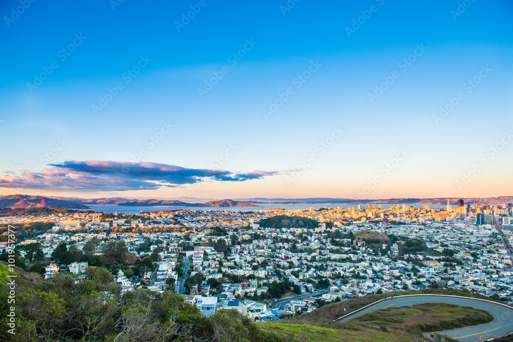 Obraz premium San Francisco City from Twin Peak