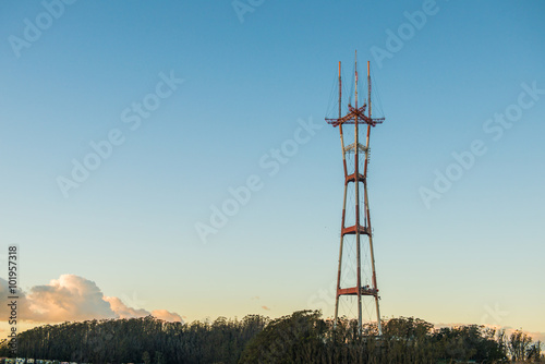 Famous landmark of San Francisco, Twin Peaks, Sutro TV and radio tower