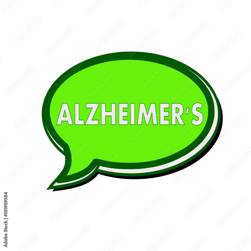 ALZHEIMER'S white wording on green Speech bubbles ALZHEIMER'S white wording on green Speech bubbles