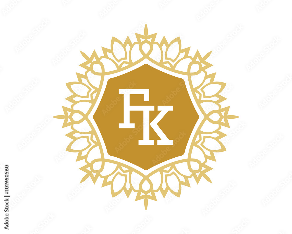 Fototapeta premium FK initial royal letter logo