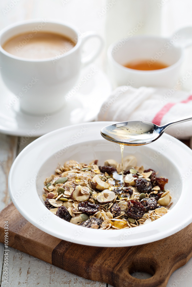 Muesli with nuts and dried fruits Muesli with nuts and dried fruits