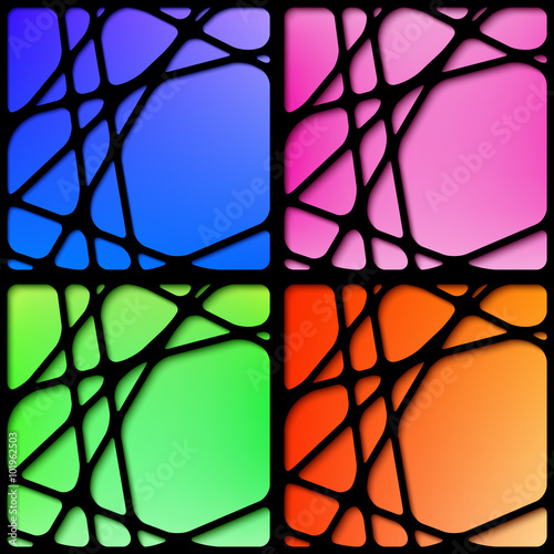 Set of abstract network black frames