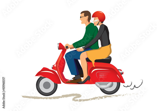 couple on scooter
