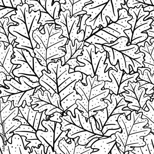 Seamless pattern with oak leaves
