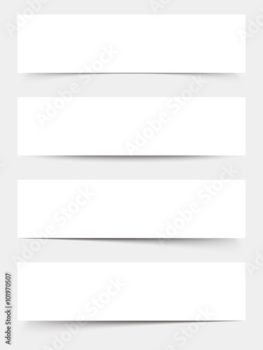 Set of four vector blank white web banners.