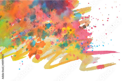 Abstract splashes of watercolor on white background, vector  illustration