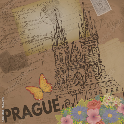 Prague vintage poster