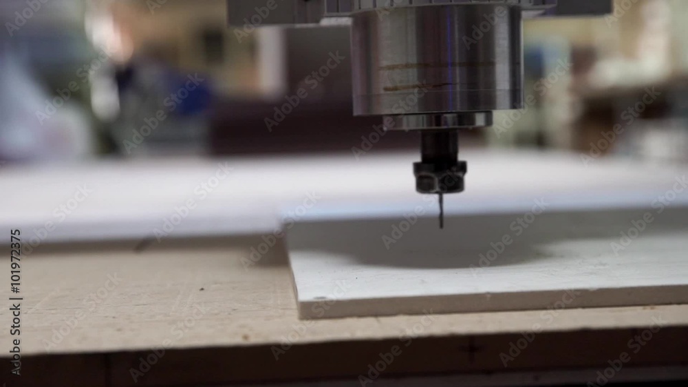 Milling cutting machine makes a plotter cutting in plastic Milling cutting machine makes a plotter cutting in plastic