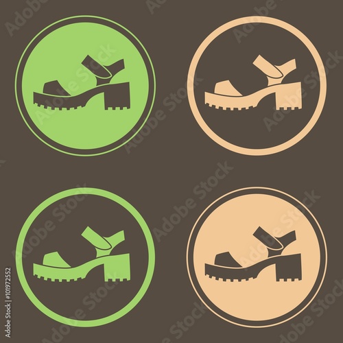 Four round logo with stylish chunky sandals