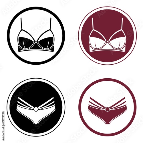 Four round logo with lingerie elements