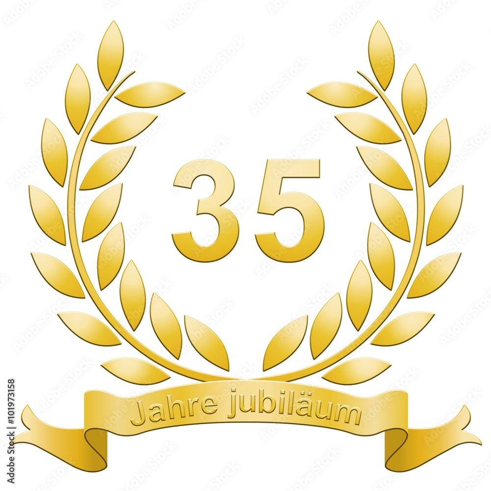 Lorbeerkranz 35 Jahre Jubiläum. Stock-Illustration | Adobe Stock