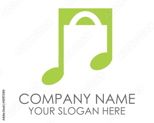 musical notes bag silhouette vector