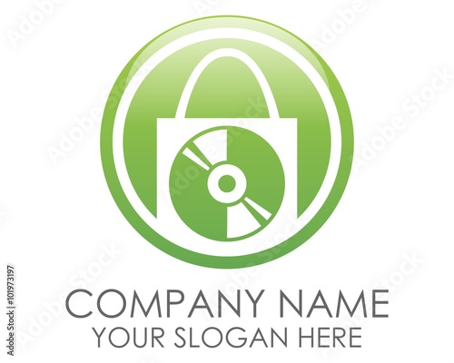green disk bag vector logo