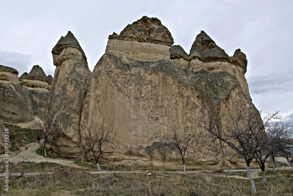Amazing geological features in Pasabag, Cappadocia, Turkey.