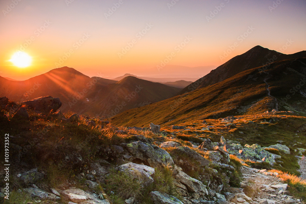 Naklejka premium Sunset in the Tatra mountains