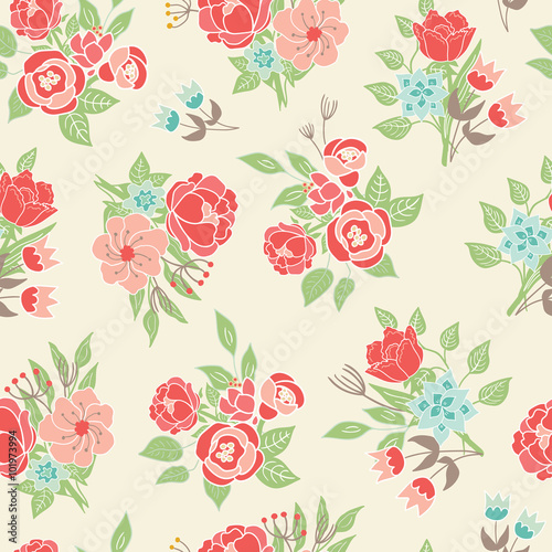 Seamless floral pattern vector background