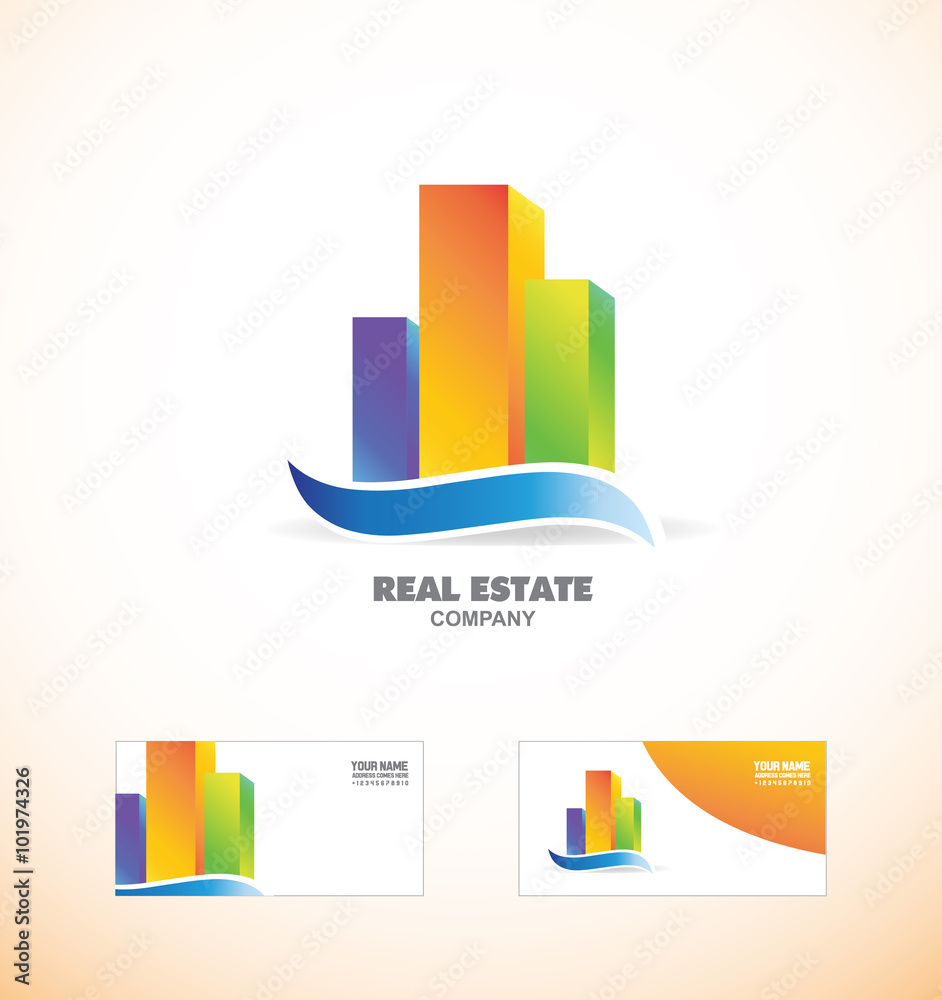 Skycraper real estate building logo icon Skycraper real estate building logo icon