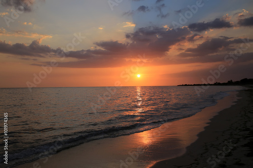 Sunset at Beach Ancon in Trinidad  Cuba