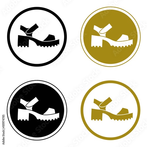 Four round logo with stylish chunky sandals