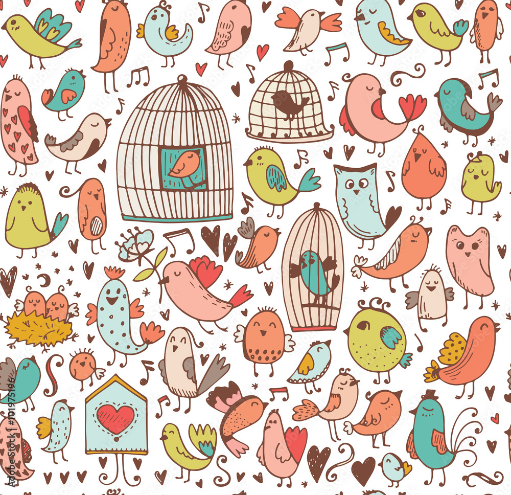 Set of cute birds Set of cute birds