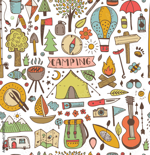 Camping doodle set