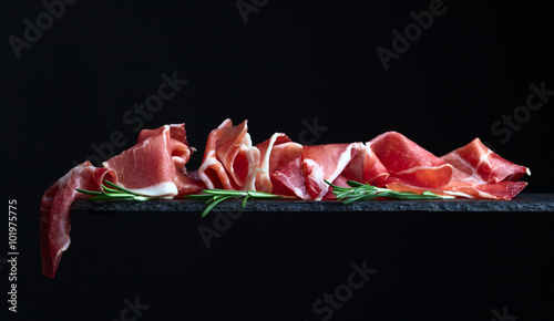 jamon on a black background