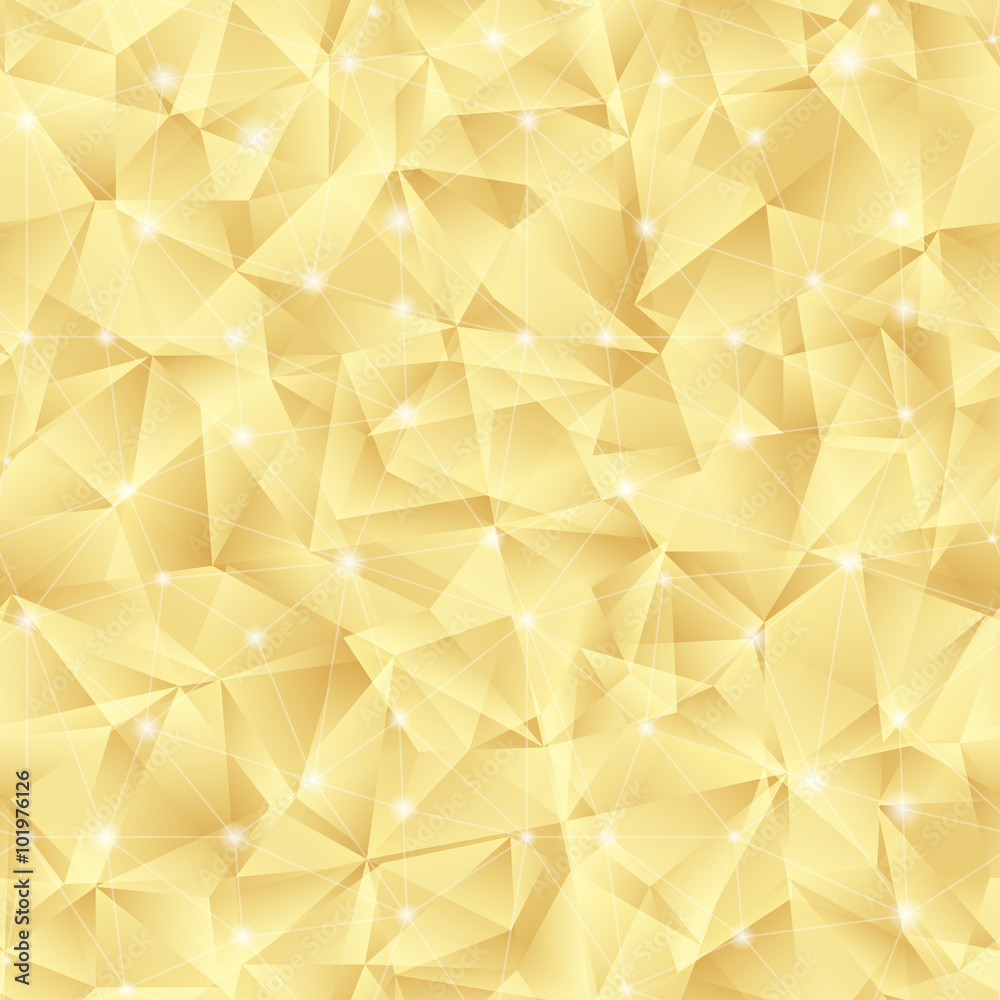 Abstract bright gold pattern from triangles.