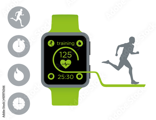 Vector template smart watches sports. Gadgets for sports infographics.