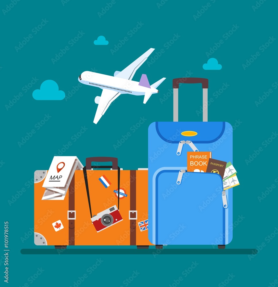 Fotografie Travel concept vector illustration in flat style design