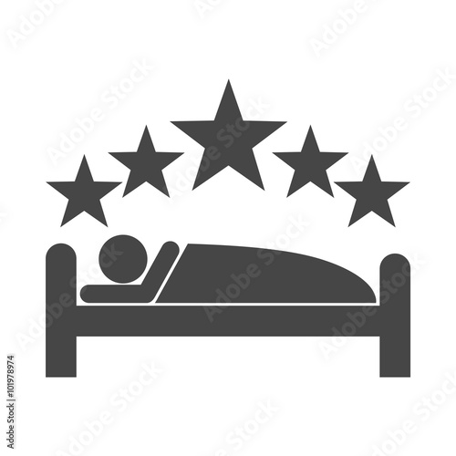 Human in bed sign icon