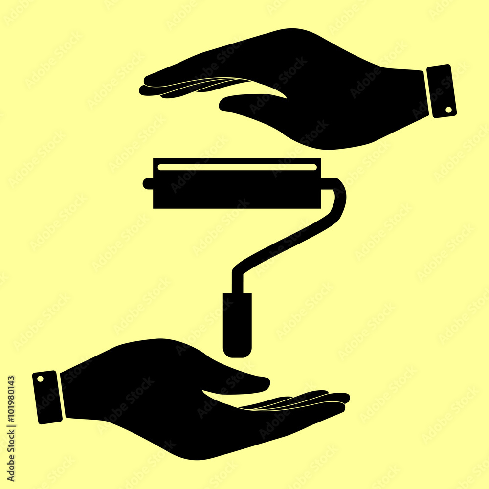 Save or protect symbol by hands. Save or protect symbol by hands.