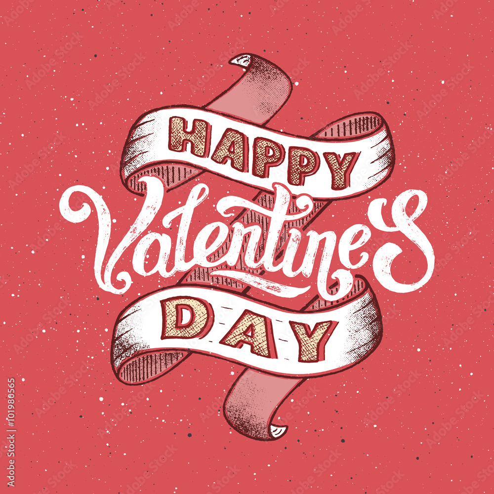 Fotografie Happy valentines day vintage poster