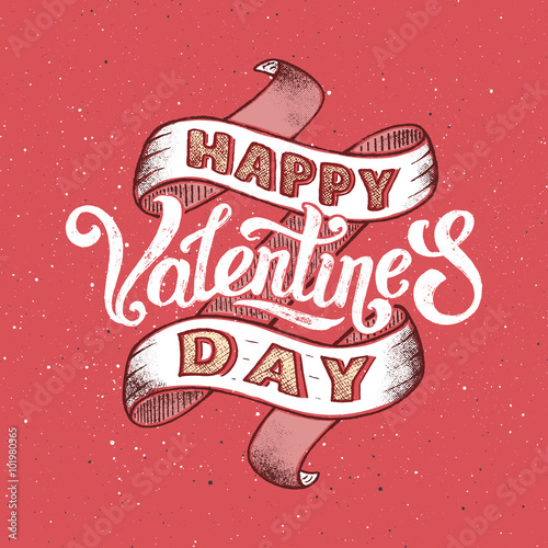 Happy valentines day vintage poster