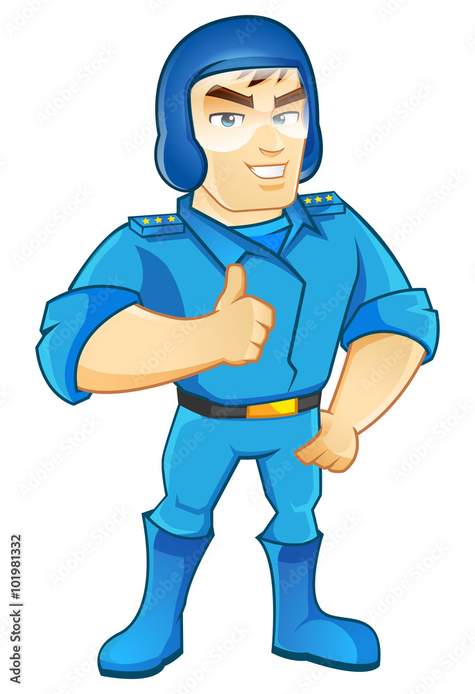 Illustration of an Air force character Illustration of an Air force character