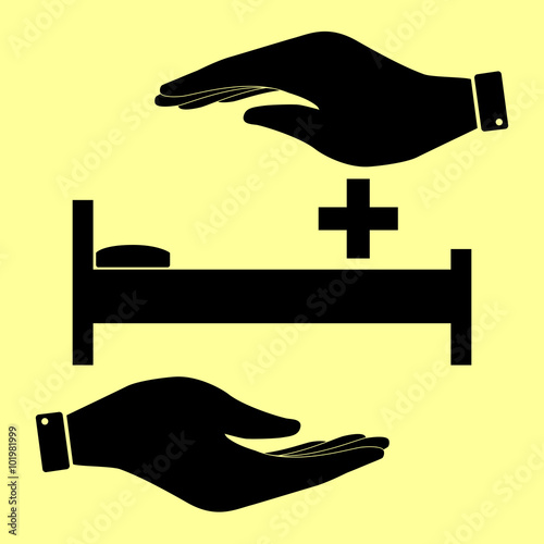Save or protect symbol by hands.