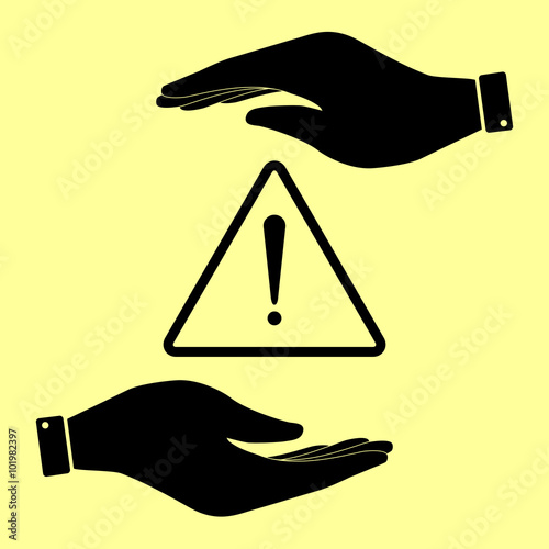 Save or protect symbol by hands.