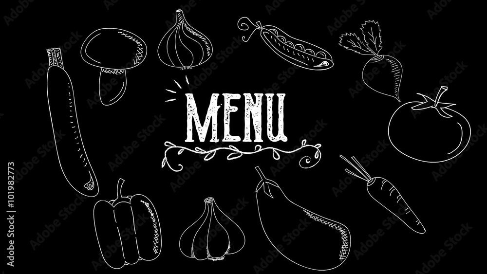 Animazione Menù Ortaggi Disegnati a mano