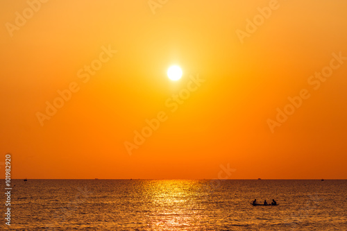 The South-China sea at sunset near the city of DuongDong  PhuQuo
