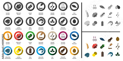 Food allergies vector set