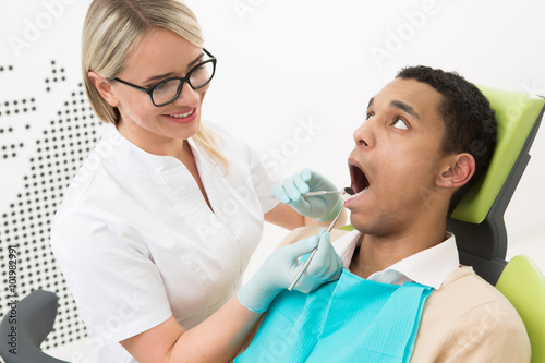 Young man at dentist s office