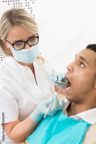 Young man at dentist s office
