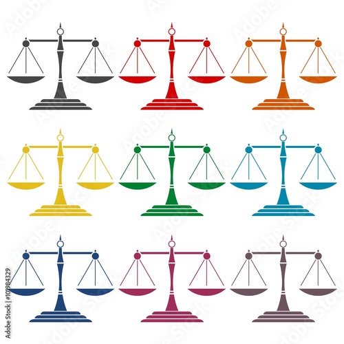 Justice Scale Icons set