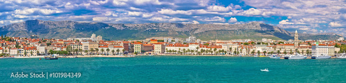 Historic waterfront of Split colorful panorama